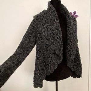 Charcoal Oversize Crochet Sweater